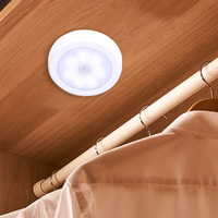 Veilleuse LED sans fil de style moderne Aimant mural à coller Alimenté par batterie Ombre blanche Armoire Éclairage de placard Utilisation dans la chambre