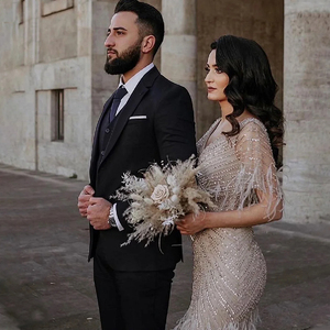 Nuovo Elegante Abito da Cerimonia Dorato per Ospiti di Matrimonio, Festa, Cena, <span class=keywords><strong>Madre</strong></span> della Sposa, con Paillettes, Sexy, Formale da <span class=keywords><strong>Sera</strong></span> - Product Image 3