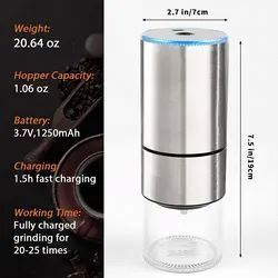 Rechargeable Mini Coffee <b>Grinder</b> With Multi Grind Setting, Coffee Bean <b>Grinder</b> Spice <b>Grinder</b> for <b>Herbs</b>, Nuts, Spice Mill - Product Image 3