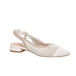 Sandalias Planas Donna Slingback Doradas y Beige, Talla 38, Tacón de 2 cm - Product Image 2