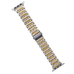 Correa de acero inoxidable Upro de 9 eslabones para Apple Watch Series 11 10 9 8, brazalete metálico de 9 filas con cierre desplegable - Product Image 2