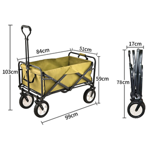 Carretilla Plegable Colorida, Remolque <span class=keywords><strong>Pequeño</strong></span> para Camping, Carrito de Camping con Freno - Product Image 4