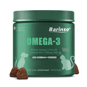 OEM Omega3 부드러운 씹는 알래스카 생선 오일 ha EPA 개 고양이 스킨 케어 코트 빛나는 보충