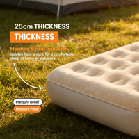 Matelas pneumatique gonflable portable avec pompe intégrée, lit d'air à rebord surélevé épaissi, gonflage et dégonflage rapides pour la maison et le camping