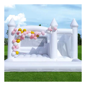 Castillo Inflable Blanco con Tobogán y Soplador de Aire para Niños, Bodas, Fiestas de Cumpleaños, Bodas Blancas - Product Image 2