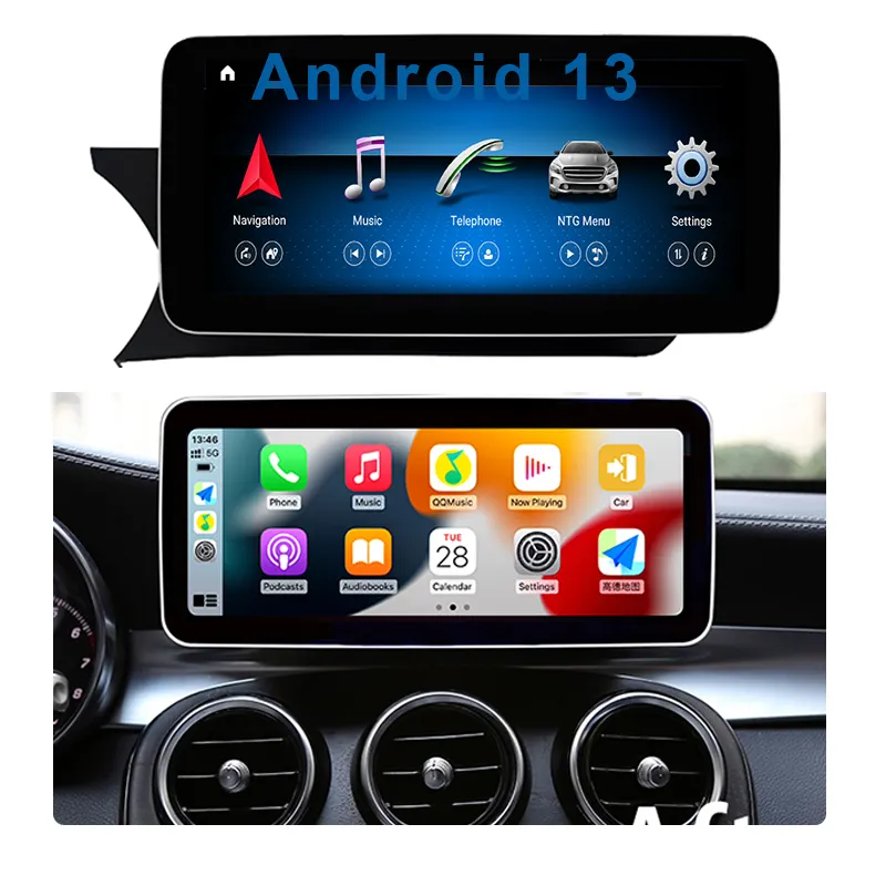 Multimedya Video oynatıcı Mercedes Benz C/V sınıfı W204 W205 GLC w4w446 Carplay oto 8 çekirdek Android13 araba radyo Stereo GPS 4G