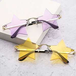 Gafas de Sol de Moda al por Mayor, Gafas de Sol sin Montura con Protección UV400, Gafas de Sol de Estrella de Cinco Puntas para Mujer - Product Image 2