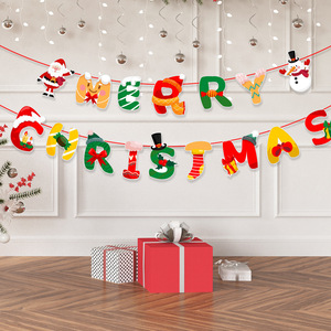 Decoraciones para Fiestas Navideñas, Banderines Colgantes, Banderas de Papel con Letras Navideñas, Adornos para Centros Comerciales y Festivales - Product Image 5