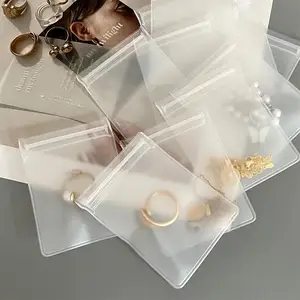 Benutzer definierte gedruckte Logo Wieder verwendbare Kunststoff verpackung Frosted Ziplock Kleine Schmuck tasche Transparente PVC-Tasche mit Reiß verschluss