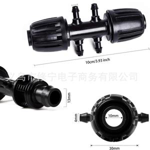 Connecteur de tuyau d'irrigation goutte à goutte, raccord en T droit, coude noir en PP, joint de tuyau d'eau pour système d'arrosage automatique de jardin - Product Image 5