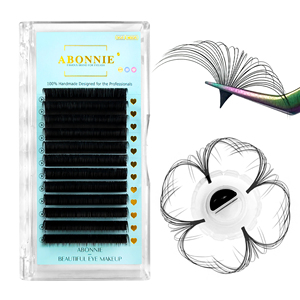 Extensiones de pestañas Abonnie Cashmere, extensiones de pestañas rusas clásicas, volumen oscuro, <span class=keywords><strong>negro</strong></span> mate, venta al por mayor, extensiones de pestañas de seda - Product Image 2