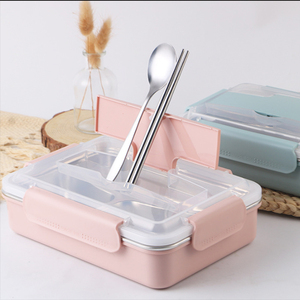 Boîte à lunch Jieyang Lebo 1100 ml de haute qualité, étanche, en acier inoxydable 304, 3/4 compartiments, pour adultes et enfants - Product Image 3