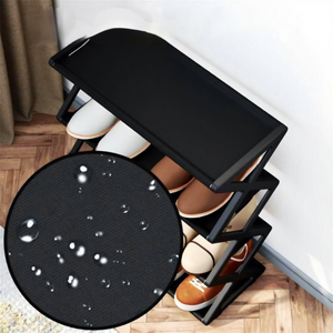 Étagère à chaussures autoportante à 4 niveaux, organisateur de rangement pour chaussures d'entrée avec tubes en acier et structure en X, étagère à chaussures pour couloir - Product Image 2