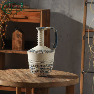 แจกันเรซิ่นวาบิซาบิพร้อมหูจับ สไตล์โบราณ ของตกแต่งบ้าน งานฝีมือ สำหรับห้องนั่งเล่น ห้องนอน สำนักงาน โต๊ะทำงาน - Product Image 3