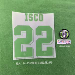 Pegatina Termoadhesiva con Nombre y Número <span class=keywords><strong>del</strong></span> Real <span class=keywords><strong>Betis</strong></span> 24-25 para la Liga de Campeones - Product Image 3