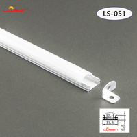 LS-051 6063 barres en aluminium en forme de U de haute qualité profil de lumière de bande de LED profil en aluminium plat coupe personnalisée canal de bande de LED