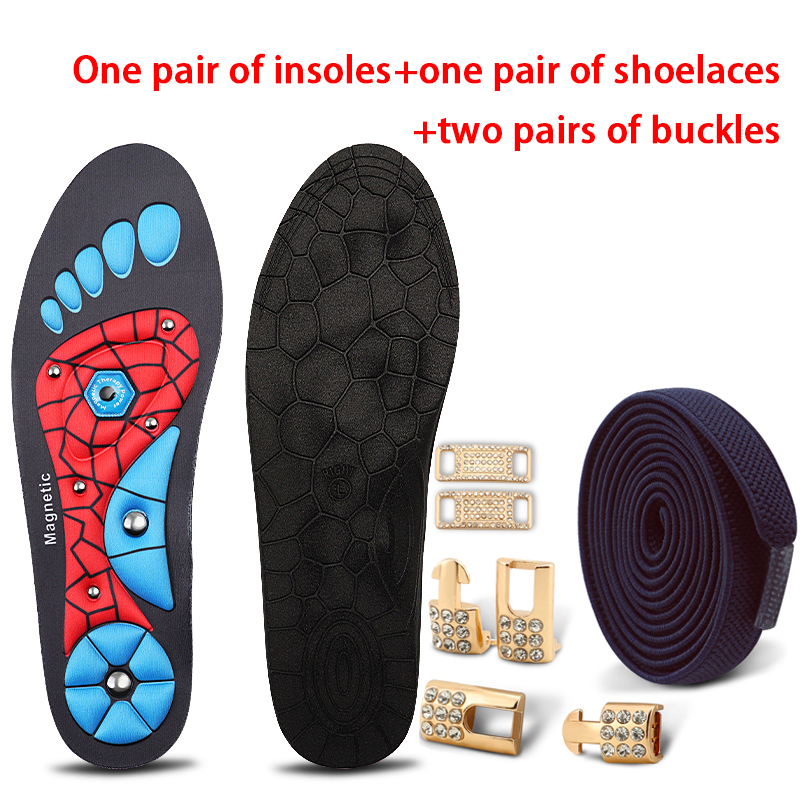 Red Insole+Navy blue shoelace