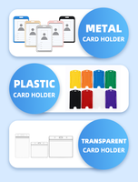Porte-cartes d'identité personnalisés, étanches, refermables avec fermeture éclair, en PVC souple, pochette pour badge, porte-carte d'identité