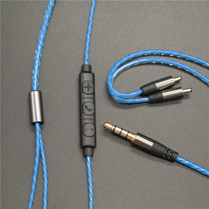 Icarer Headphone <b>Cable</b> With <b>Mic</b> Volume Control Blue Nylon Audio Adapter For Earphones - Product Image 4