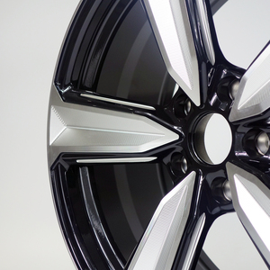 Jantes en alliage d'aluminium à cinq branches concaves forgées Black Camel 17-19-20 pouces, fraisage des rayons de 35 mm, noir brillant, neuves pour voitures particulières Audi - Product Image 3