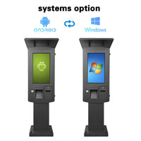 Kiosque Android LCD extérieur 32 pouces avec toit anti-pluie, étanche, pour commande et paiement en libre-service, machine tactile pour parking avec imprimante