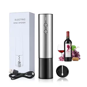 Abridor de garrafa de vinho, de aço inoxidável, automático, recarregável, usb, elétrico, abridor de vinho