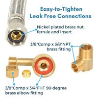 Tuyau de lave-vaisselle en acier inoxydable 6FT 10FT avec ligne d'alimentation en eau coudée FGH à 90 degrés