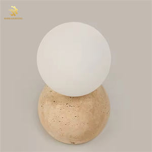 现代简约黄色洞穴石壁灯瓦比-萨比复古背景发光二极管壁灯北欧卧室走廊或床边 - Product Image 1