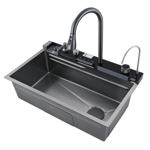 Mouhoti Smart LED Display digitale lavello da <span class=keywords><strong>cucina</strong></span> multifunzione moderna cascata <span class=keywords><strong>in</strong></span> <span class=keywords><strong>acciaio</strong></span> inox lavello <span class=keywords><strong>cucina</strong></span> lavello <span class=keywords><strong>cucina</strong></span> - Product Image 2