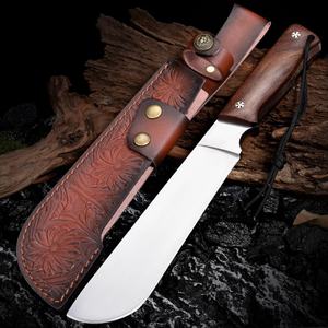 Couteau de camping multifonctionnel personnalisé en acier inoxydable HK, manche en bois, forgé, support OEM, épaisseur 6 mm, 15 cm - Product Image 4