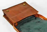 Bolso bandolera de cuero de cabra Vintage para hombre y mujer, bandolera de cuero marrón con logotipo de cliente