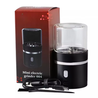 Penggiling Herbal Elektrik Isi Ulang Tipe-C, Wadah Kaca Portabel, Penggiling Bumbu Herbal Kering dengan Sikat Pembersih