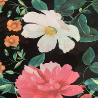 Tissu en polyester 100% 75D, imprimé en mousseline, avec finition douce et belle chute, vente en gros de matériaux métalliques