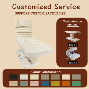 Lit de beauté électrique blanc crème de luxe, fauteuil inclinable pour les soins, extension de cils, manucure - Product Image 3