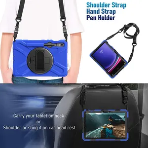 Силиконовый противоударный Прочный чехол для планшета <span class=keywords><strong>Samsung</strong></span> <span class=keywords><strong>Galaxy</strong></span> Tab S10 FE/S9 FE/S9/S8 /S7 Универсальный 11 дюймов с ремешком и подставкой для ручки - Product Image 6