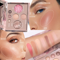 FAIRY ES155 Palette de fards à paupières et de blushs 7 couleurs, Maquillage bio, Coffret cadeau, Illumine le teint et résiste à la décoloration, Cosmétiques