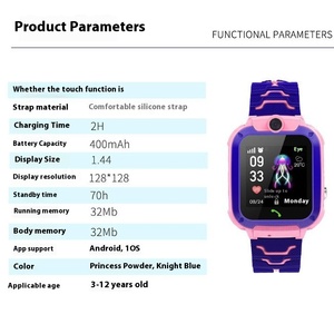 Reloj de teléfono inteligente para niños Q19 para estudiantes de escuela primaria, impermeable Genius con cámara, Micro Chat y función de llamada, Q12 - Product Image 1
