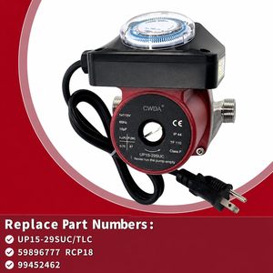 Pompe de circulation CWDA 115V 1/8 CV avec minuterie pour recirculation d'eau chaude et raccords union - Product Image 2