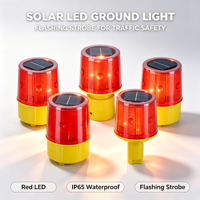 Feux de signalisation solaires à LED, clignotants rouges, balise stroboscopique IP65 pour la sécurité routière nocturne, travaux de construction, vente en gros OEM Hh