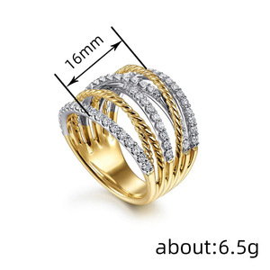 Anello a Spirale Intrecciato Bicolore per Donne, Elegante Gioiello da Dito alla Moda - Product Image 4