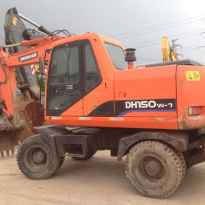 Doosan รถขุด15Ton มือสองจากเกาหลีรถขุดล้อ Dh150W พร้อมถังสำหรับขุด - Product Image 6