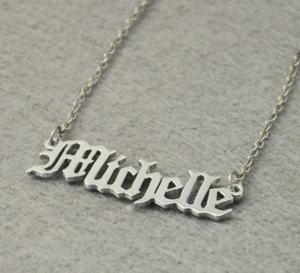 사용자 정의 이름 목걸이 맞춤 새겨진 절단 편지 이름 골드 도금 목걸이 스테인레스 스틸 펜던트 목걸이 BWN92001 - Product Image 5