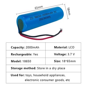 리튬 이온 18650 충전식 배터리 3.7V 맞춤형 3.2V 4.8V <span class=keywords><strong>3.6V</strong></span> 카메라 사용 KINVS 브랜드 AA 모델 재고 - Product Image 6