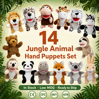 14-Piece Boneka Hewan Hutan Singa Gajah Monyet Jerapah Harimau Zebra Set Boneka Plush untuk Cerita di Kelas Bahan Katun PP Ulang Tahun
