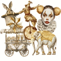 Autocollants autocollants JAI IMAN 81-102 pièces sur le thème du cirque et du Moyen Âge avec des aventures de clown touristique pour ordinateur portable