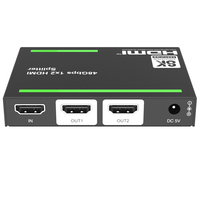 Splitter HDMI 48G 8K 1X2, Layar 8K ke 4K atau 8K/4K ke 1080P dengan Auto Downscaling untuk Monitor Ganda