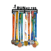 Gymnastique personnalisé Marathon Médaille Cintre En Métal Médaille Présentoir Médailles Mur En Métal Trophée Rack