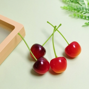 100pcs Artificial Cherries <strong>Red</strong> Cherry Resin Cabochon Mini Fruit Model Home House Kitchen Party Decor Desk <strong>Ornament</strong> - Product Image 2