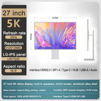 Moniteur Rétina UltraFine 27 Pouces Écran Miroir 5K 5120x2880 60Hz IPS LCD avec Ports Type-C et MacOS pour le Gaming, les Entreprises et les Designers