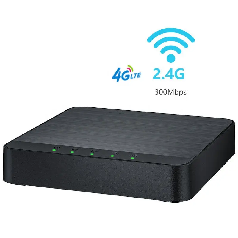 جهاز توجيه بطاقة Sim محمول 12 فولت 4G نقطة اتصال واي فاي مع هوائي داخلي بمنفذ الشبكة المحلية Mbps